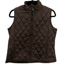 Vintage Fairway & Greene Women&rsquo;s Size Small Brown Quilted Golf Preppy Vest Korea