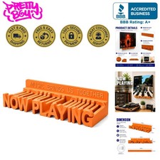 Now Playing Wall Mount Vinyl Record Stand - Modern Floating Display in Orange