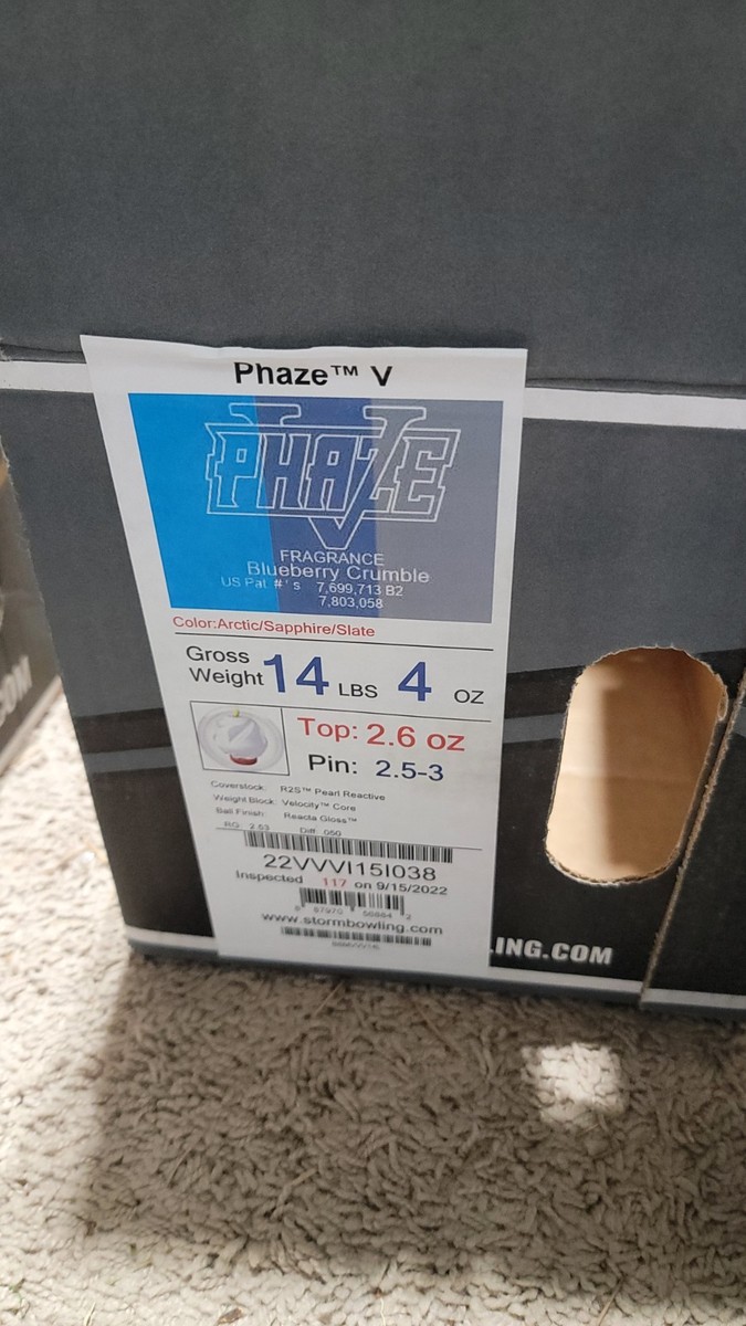 Storm Phaze V Bowling Ball 1st Quality | 14 Pounds | 2.5-3