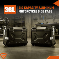 2xAlforjas laterales rígidas negras 36L caja maletero tour moto alforjas estuche lateral