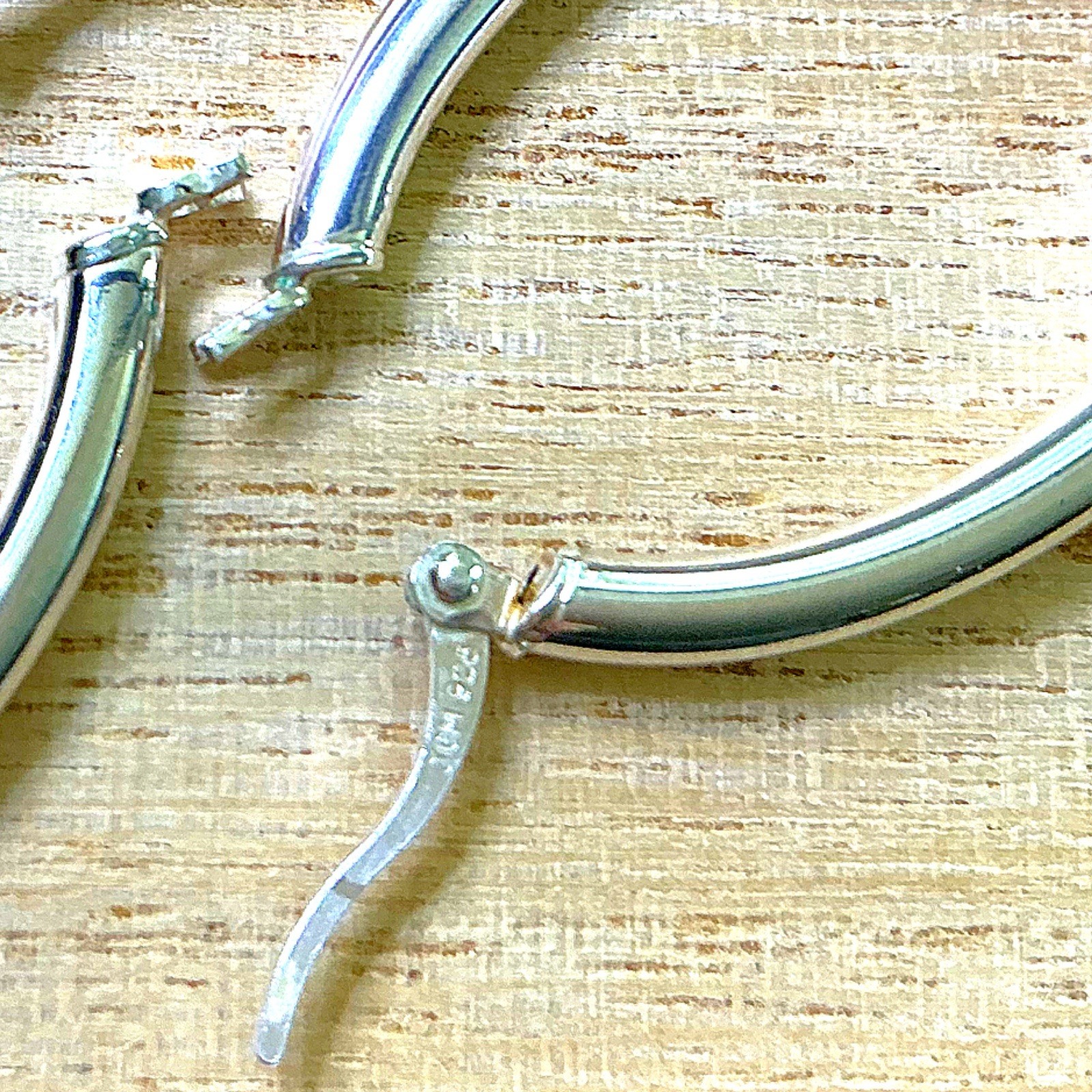 Solid 925 Sterling Silver Oval Hoop Earrings - image 4