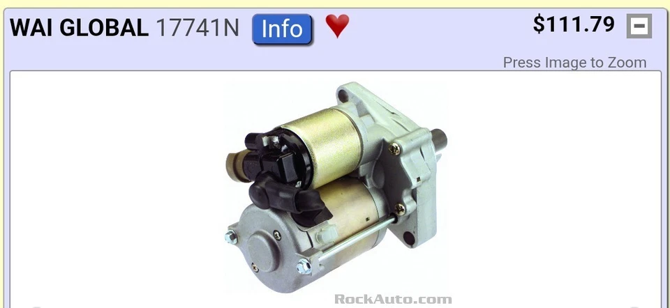 Starter Motor for Acura Integra , Honda Civic 1.6 Or 1.8 - Image 2 of 2