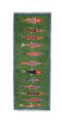Handwoven Runner Wool Kilim Dhurrie Rug Color Green Multi Design Carpet Area Rug