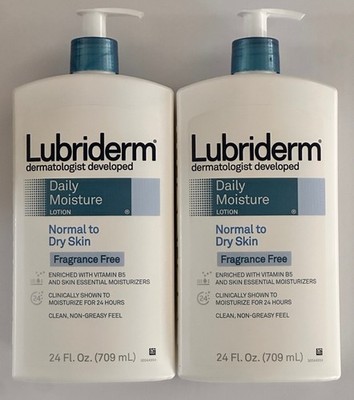 Lubriderm Daily Moisture Body Lotion, Fragrance-Free 2-pk 24 fl. oz. PANTHENOL
