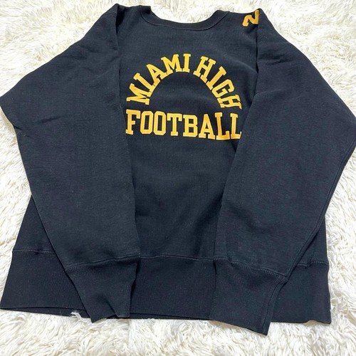Warehouse, WAREHOUSE 483 Sweatshirt Black Brushed Lined College Print Size M