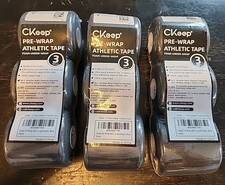 CKeep Pre Wrap Athletic, 9 Rolls Black Prewrap Athletic Tape, Foam Underwrap