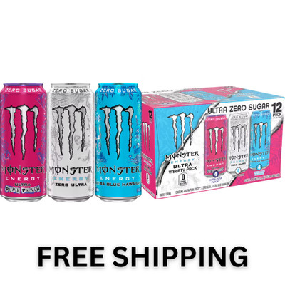 Monster Energy Ultra Variety Pack Zero Ultra Blue Punk Punch 16 oz