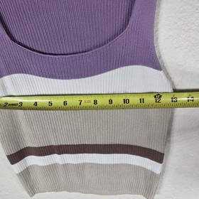 Nuon Carlie Ribbed Crop Top Multicolor Size M Viscose Sleeveless Square Neck