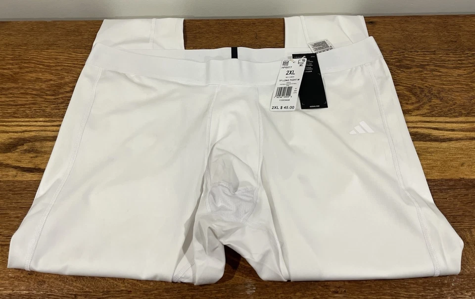 Adidas TF Medias Largas Para Hombres 2XL Blanco Pantalones de Compresión Fútbol Fútbol NUEVO CON ETIQUETAS LEER Foto 3 de 4