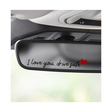 3 Pcs I Love You Drive Safe Car Rearview Mirror Stickers with Heart for Window