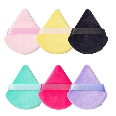 Triangle Velvet Powder Puff Flours Mini Face Makeup Sponge Soft Cotton 5Pcs