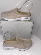 Women's Easy Spirit Traveltime Slip-On Mule Walking Sneakers - Beige| Size 10WW