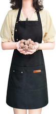 Apron for Men Women with Adjustable Straps and Large Pockets, Canvas Cotton Cook