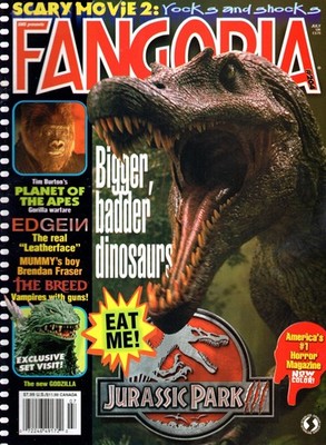 Fangoria Magazine 204 July 2001 Issue Jurassic Park 3 Cover Horror Scary Movie 2