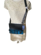 Nautica Diver Black Nylon With Adjustable Strap Zipper Pocket Crossbody Bag