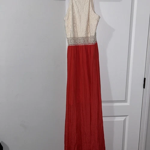 OFF WHITE Abito lungo LN SanFransisco taglia 5 bianco sporco e corallo