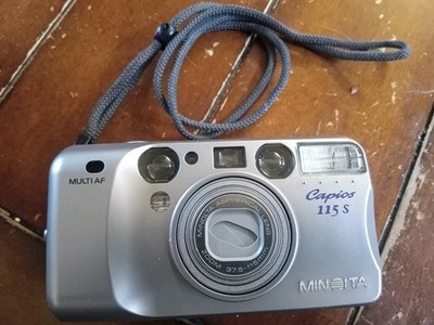 Minolta Capios 115S 35mm Film Camera Tested W/O Film Working + Case + Battery 