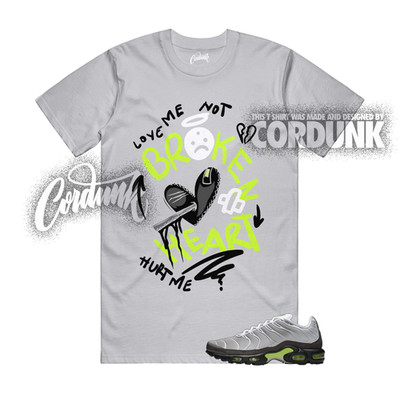 Air Max Plus Neon Grey Pearl Grey Black Yellow 95 1 T Shirt Match BROKEN ALT
