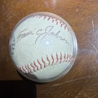 Signed Travis Jackson Baseball w/ Display Case, Arkansas Traveler