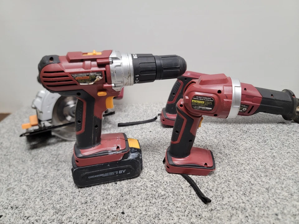 Chicago Electric 4-Tool Cordless Power Tool Combo Set NiCd - Image 4 of 4