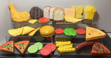 Pretend Play Food Pizza Burgers Chips French Fries Lettuce Tomato LOT Bread