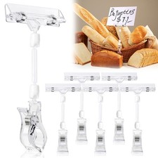 20 Pack Table Number Holders, Plastic Mini Place Card Holders, Sign Holder Cl...