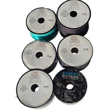 The Ribbon Boutique Assorted Ribbon Lot 6 Spools Chevron Grosgrain Black Grey A5