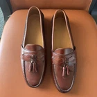 FOOTJOY Men's 12 D Loafers ~ Brown Leather ~ Tassel & Weave79074