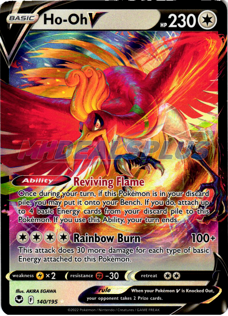 Pokemon Trading Card Game 140/195 Ho-Oh V : Rare Holo V Card