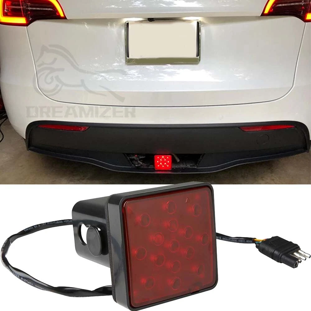 For Tesla Model Y Trailer Hitch Cover Light LED Brake Rear Stop