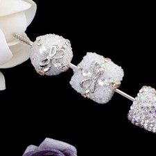 5pcs Square Straight Hole Beads DIY Key Chain Bag chain Pen beads Accessories