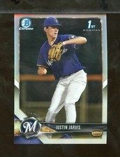 2018 Bowman Chrome JUSTIN JARVIS Refractor Milwaukee Brewers (DC22a)