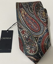 Cremieux Silk Tie In Red Color Width 3in .