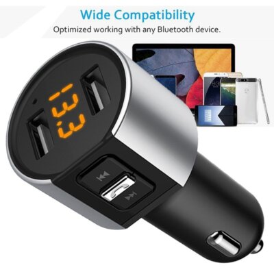 Bluetooth FM Transmitter Adapter Auto Radio KFZ MP3 Player Dual USB Micro AUX