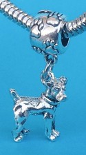 Adorable Rat Terrier 3D Dangle Charm on Pawprint Bail