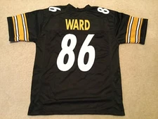 UNSIGNED CUSTOM Sewn Stitched Hines Ward Black Jersey - M, L, XL, 2XL