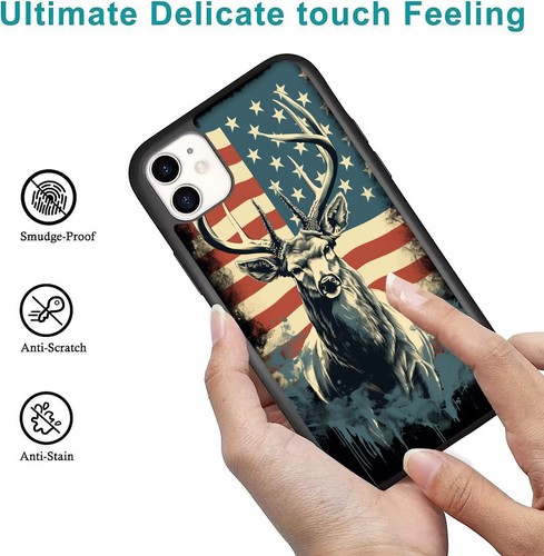 usa flag Buck deer Camo For iPhone SE XS XR Max 5 6 7 8 Plus Anti scratch Cover - Picture 10 of 25