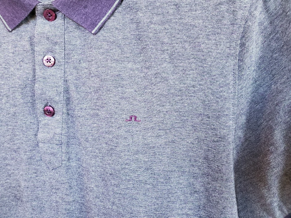 Camisa Polo J Lindeberg Para Hombre Mediana Púrpura Calce Ajustado Rendimiento Golf Foto 3 de 4