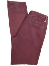 Baldwin Mens Red Flat Front Cotton Selvedge Chinos 31x31.5 USA Made