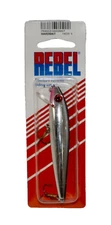 Rebel Pradco Hardbait Fishing Silver Black Minnow 3.5” NIP #14020V