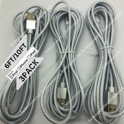 3 Pack Fast Charger USB Cable 6/10FT For iPhone 7 8 Plus Xs Max 11 12 13 14 Pro