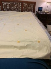 TWIN YELLOW GINGHAM FLOWER GIRL DUVET COVER WITH STANDARD SHAM