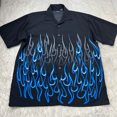 Vintage 90's ODO Men's L Black Blue Flame Print Button Front Shirt Guy Fieri | eBay Vintage 90's ODO Men's L Black Blue Flame Print Button Front Shirt Guy Fieri | eBay