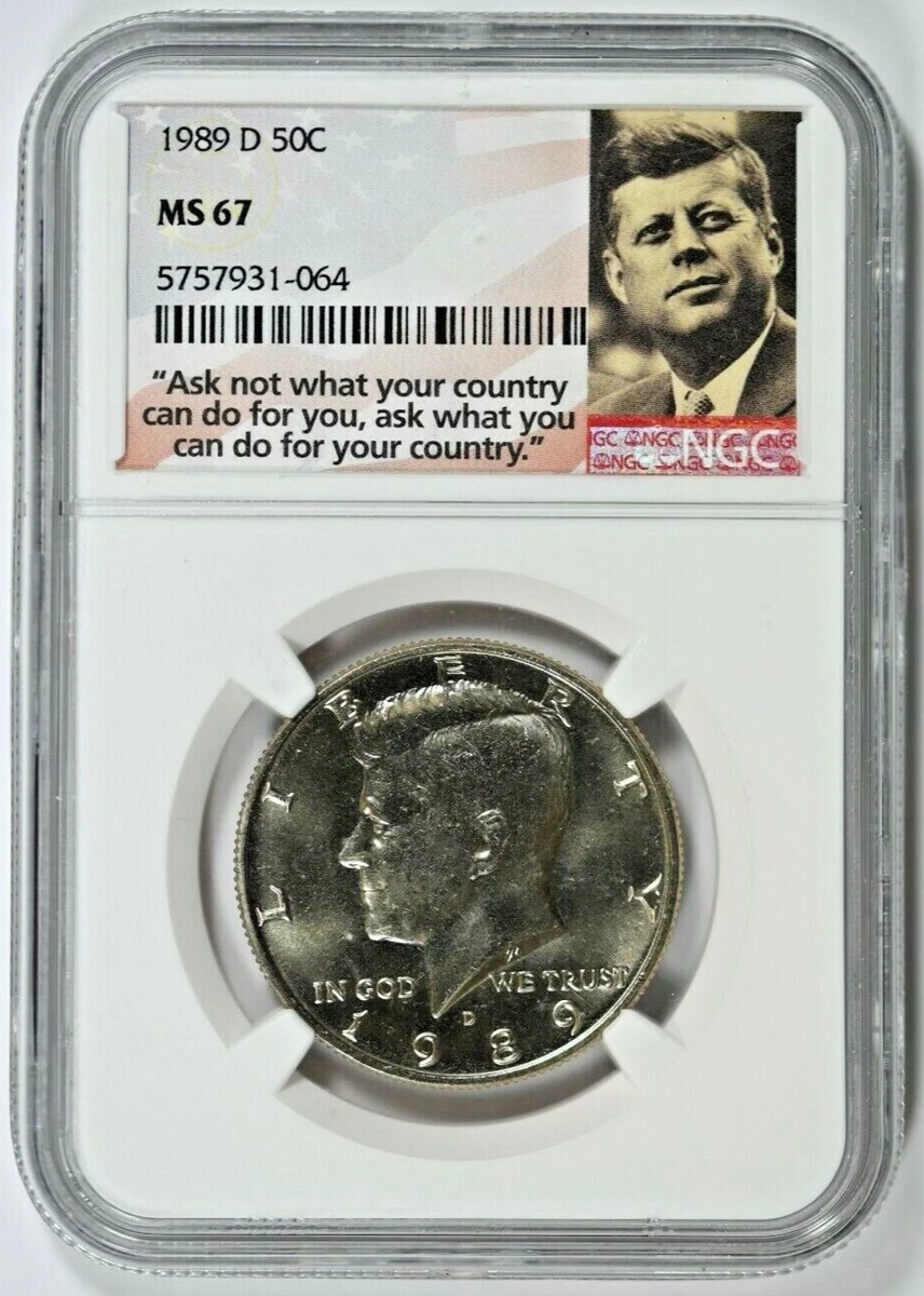 Grade MS 67 NGC 1989 Kennedy US Half Dollars (1964-Now) for sale