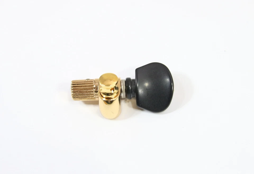 5 string banjo tuning pegs, Golden plated, Black plastic button, 328G-BX - Image 3 of 4
