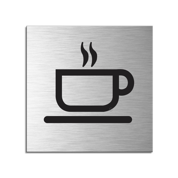 Schild Pausenraum 120X120 Mm Aluminium GebüRstet Edelstahloptik Selbstklebend-image