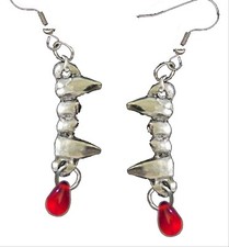 New True Gothic VAMPIRE BLOOD FANGS EARRINGS Halloween Cosplay Costume Jewelry-S