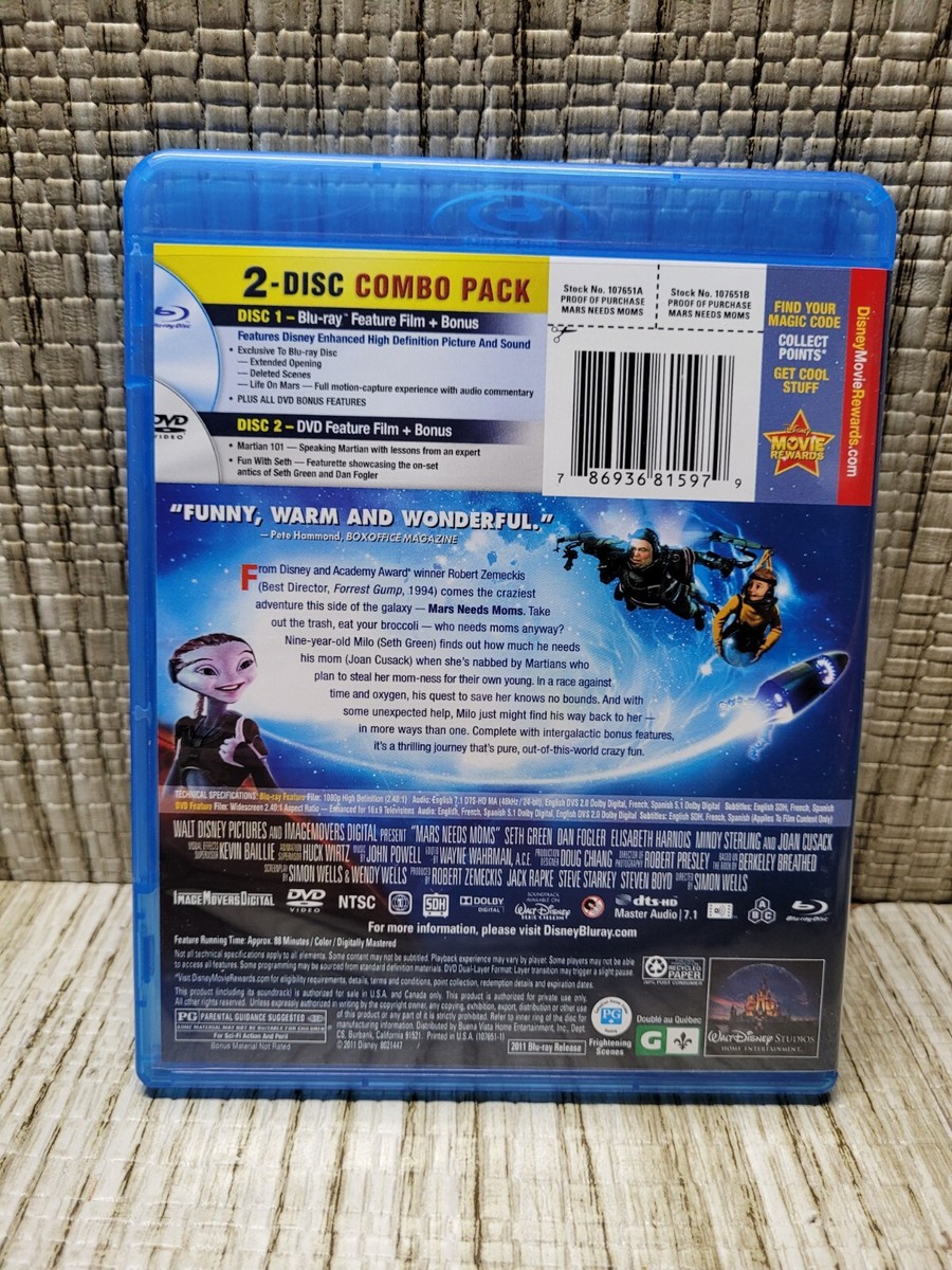 Mars Needs Moms (Two-Disc Blu-ray / DVD Combo) DVDs USED | eBay