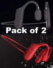 Pack of 2 Open Ear Bluetooth Headphones Earphones 1 Red 1 Black Bone Conduction