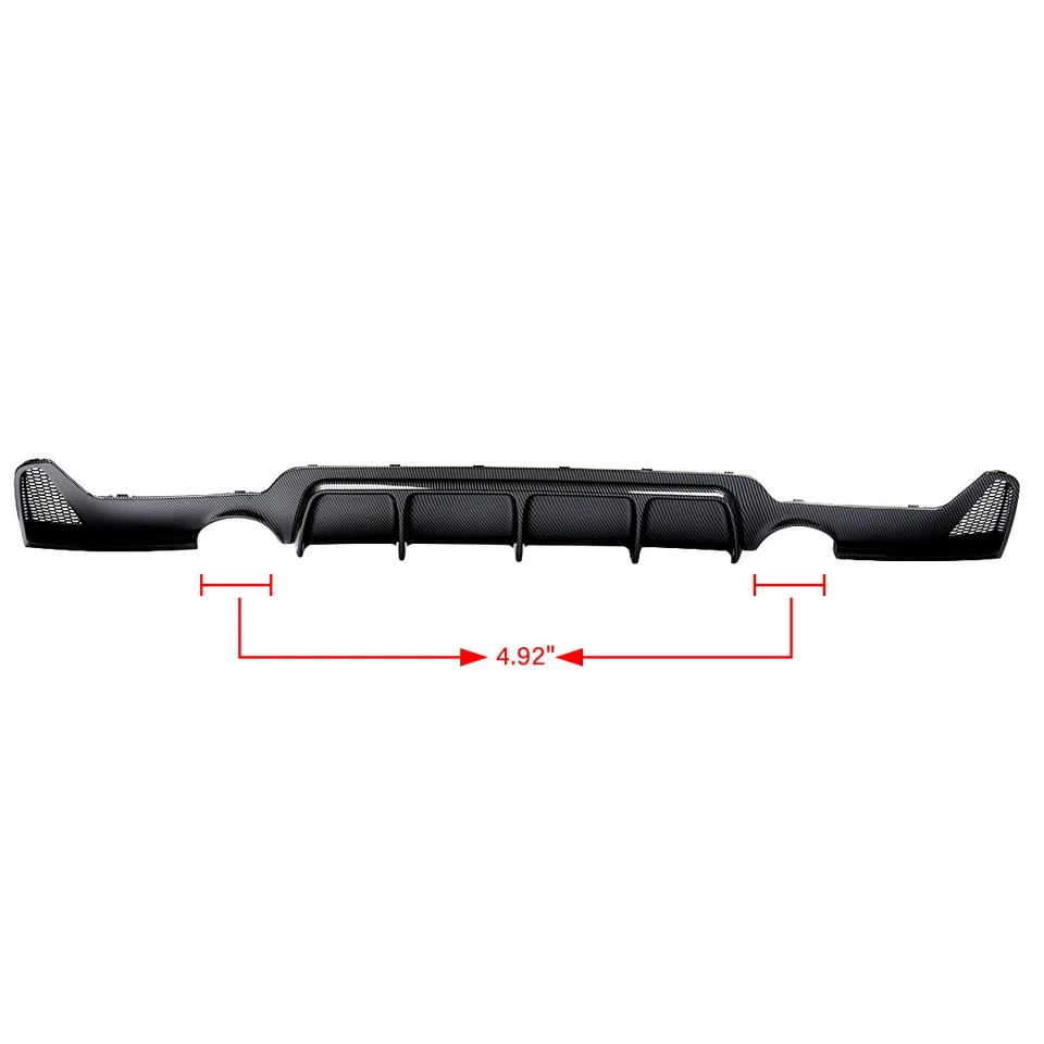 Carbon Look Rear Lip Dual Exhuast Diffuser For BMW F32 F33 F36 435i M Tech 2013+ - Image 4 of 4
